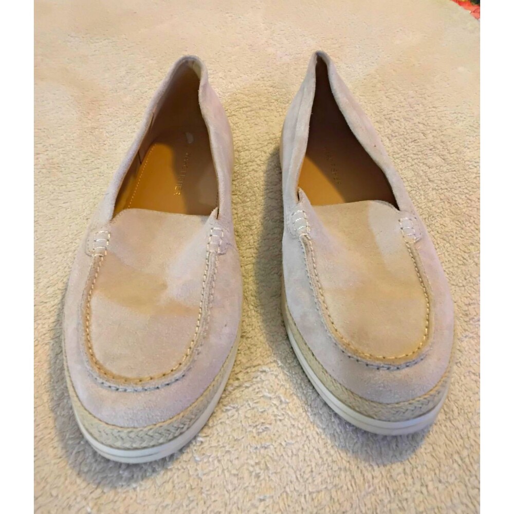 Marc Fisher Suede Loafer Slip On Comfort Shoes Beige Women's Size 9M Round Toe